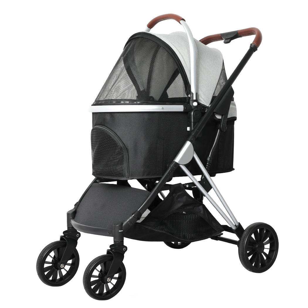 4 Wheel Pet Stroller for Dogs & Cats Portable Pram Carrier
