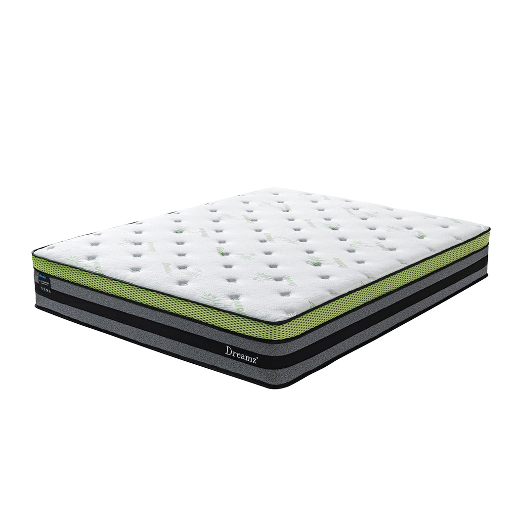 Queen 30cm Cooling Mattress Pocket Medium-firm 6.5 Wood Finish Classic
