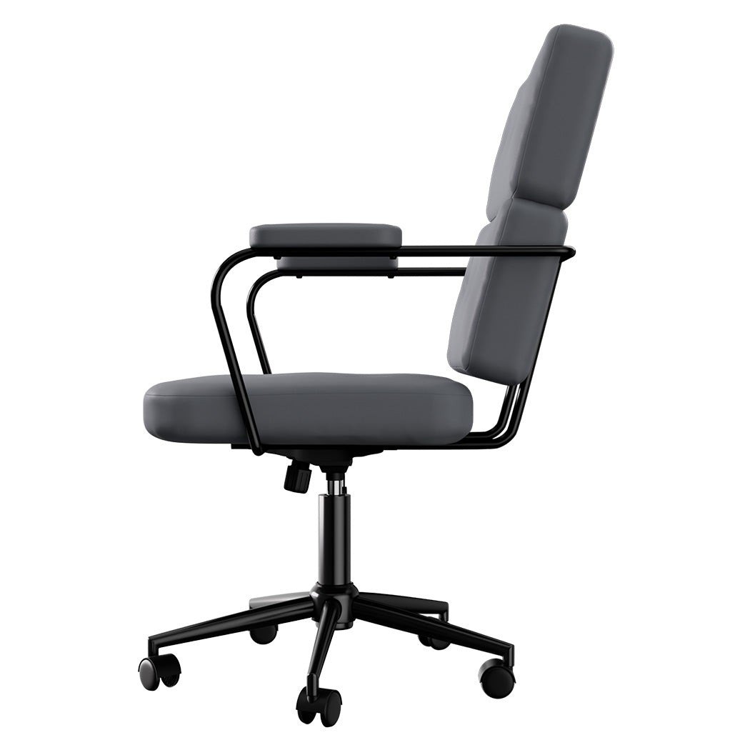 Contemporary Ergonomic Office Chair Computer PU Grey  Easy Assembly