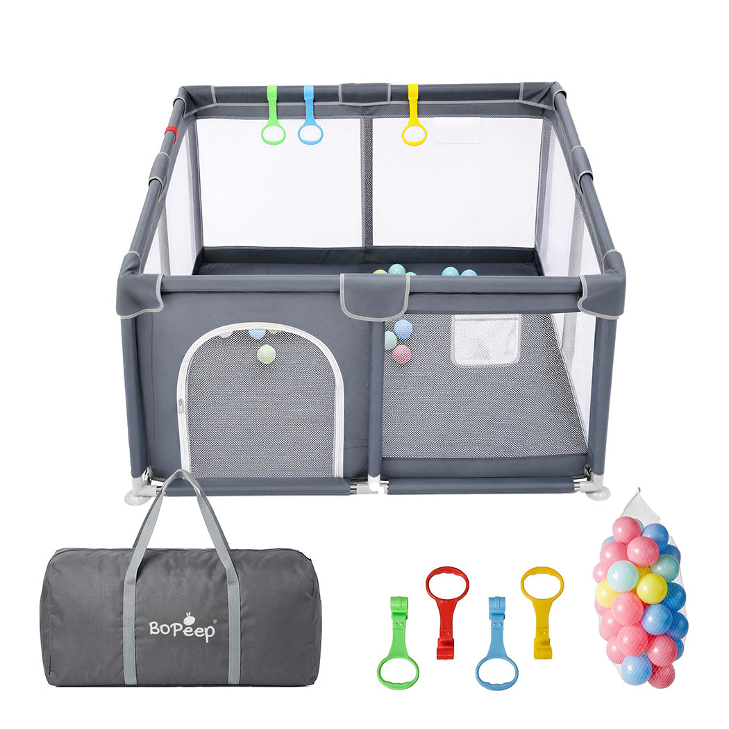 Baby Playpen Grey Play Area 127x127cm