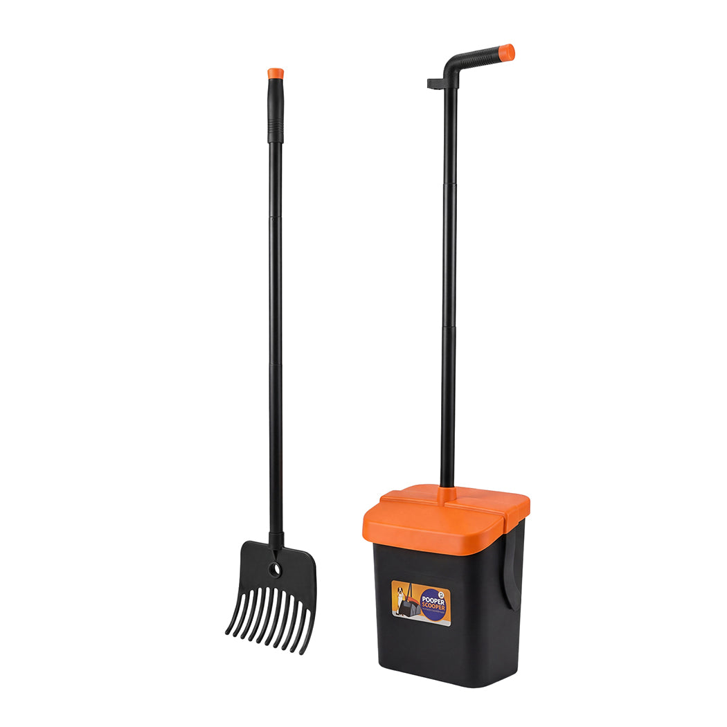 Long Handle Pooper Scooper Rake Kit Dog | Simpledeals