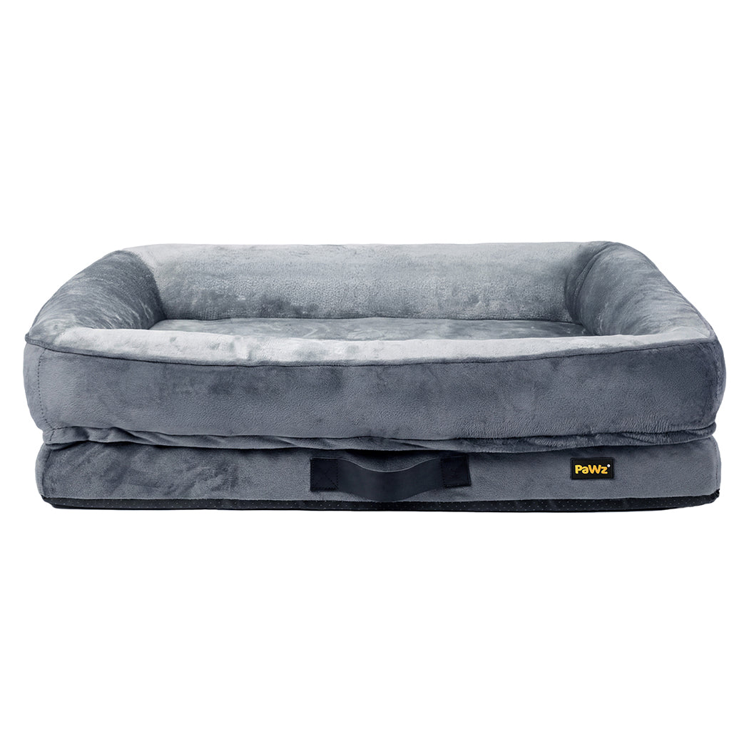Large Orthopedic Dog Bed Grey 90x60x18cm