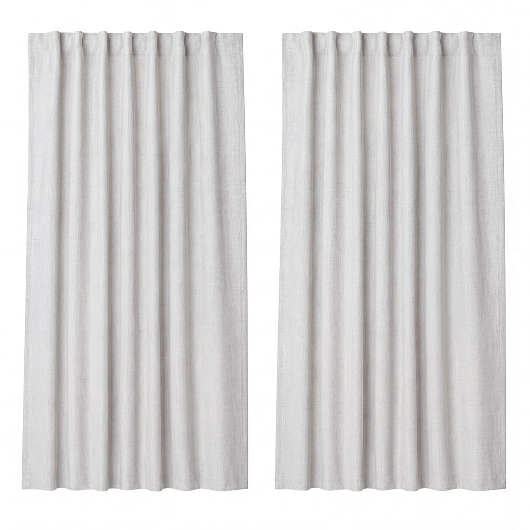 Blackout Curtains Linen Look 240cm 2 Panels | Simpledeals