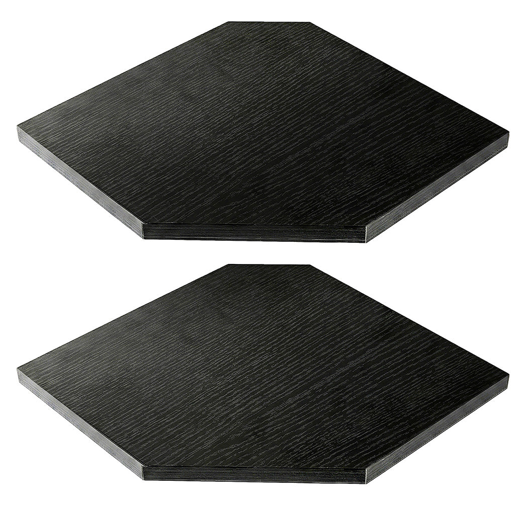 Corner Wall Shelves 2pc Floating Storage Black | Simpledeals