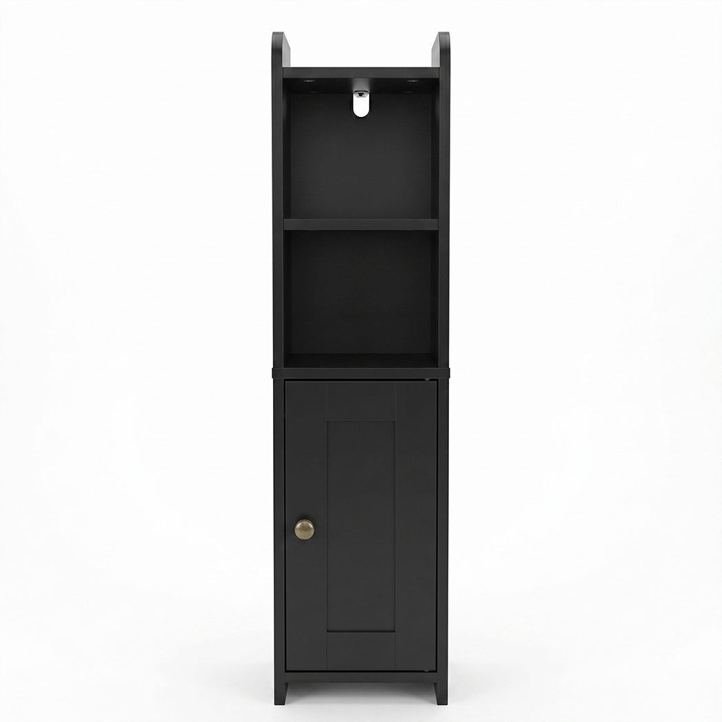 Slim Corner Bathroom Cabinet Storage 78.5cm Black | Simplede
