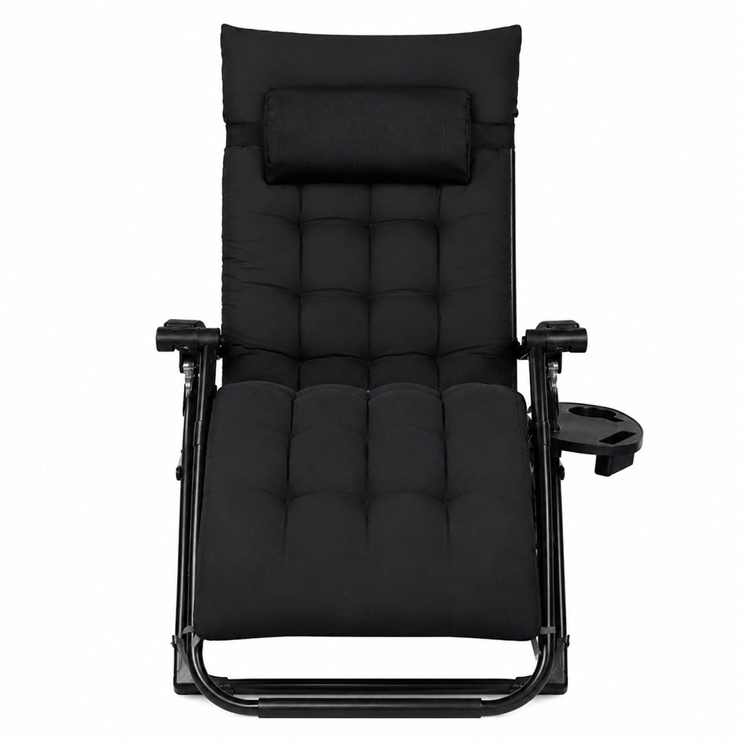 Zero Gravity Lounge Chair Black 175x51x110cm