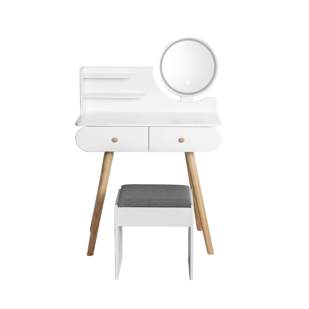 Luxury Dressing Table Stool LED Mirror  Foldable Function Classic | id11&12