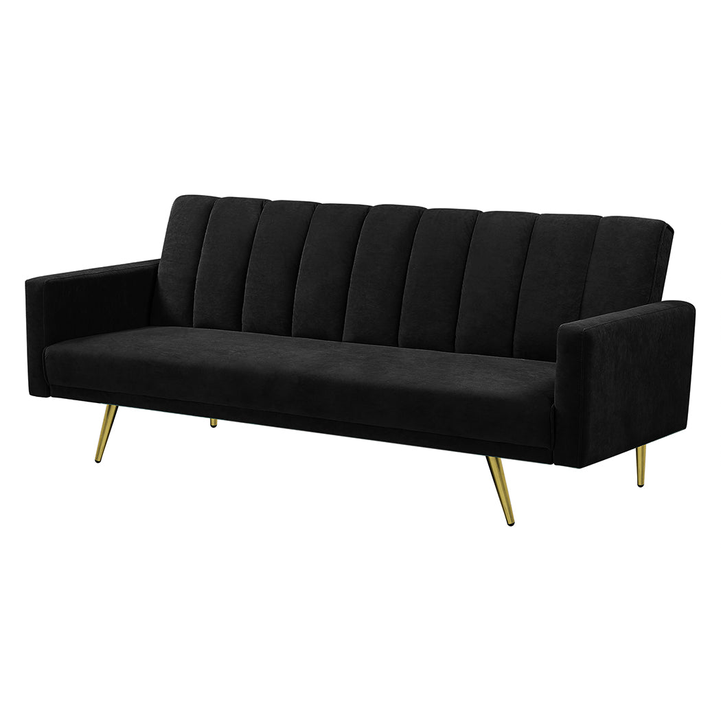 Modern Sofa Bed Convertible Velvet Lounge Recliner Couch Sleeper 3