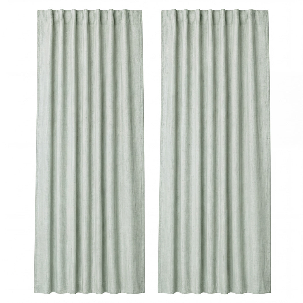 Blackout Curtains Thermal Linen Look 2 Panels | Simpledeals