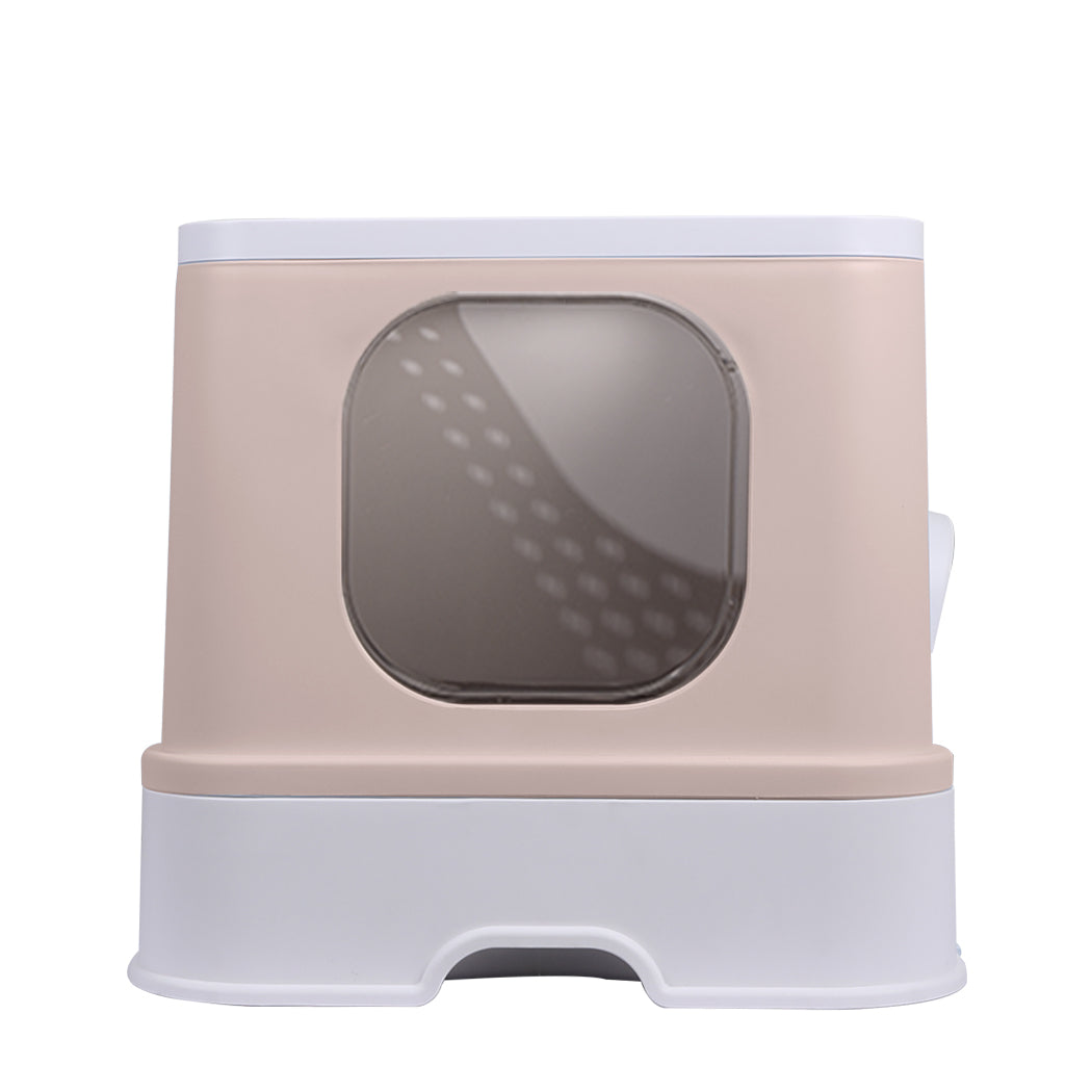 Toilet Trapping Odor Control - Cat Litter Box Fully Enclosed Kitty Coffee
