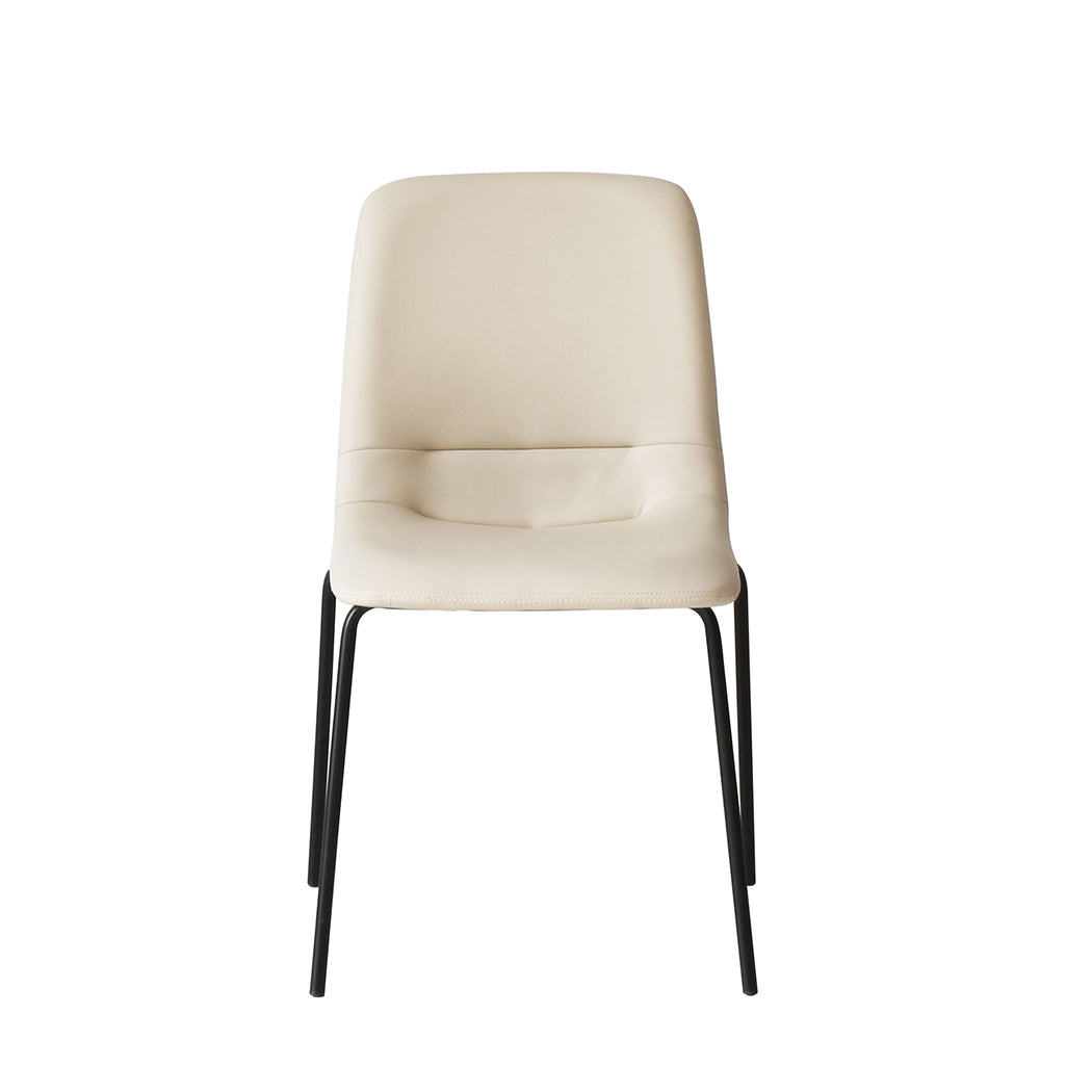 Versatile Stackable Dining Chairs Kitchen Beige Set of 8  Easy