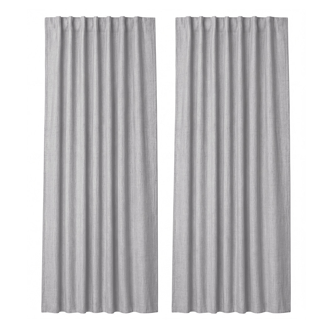 Blackout Curtains 2 Panels Grey Thermal Linen | Simpledeals