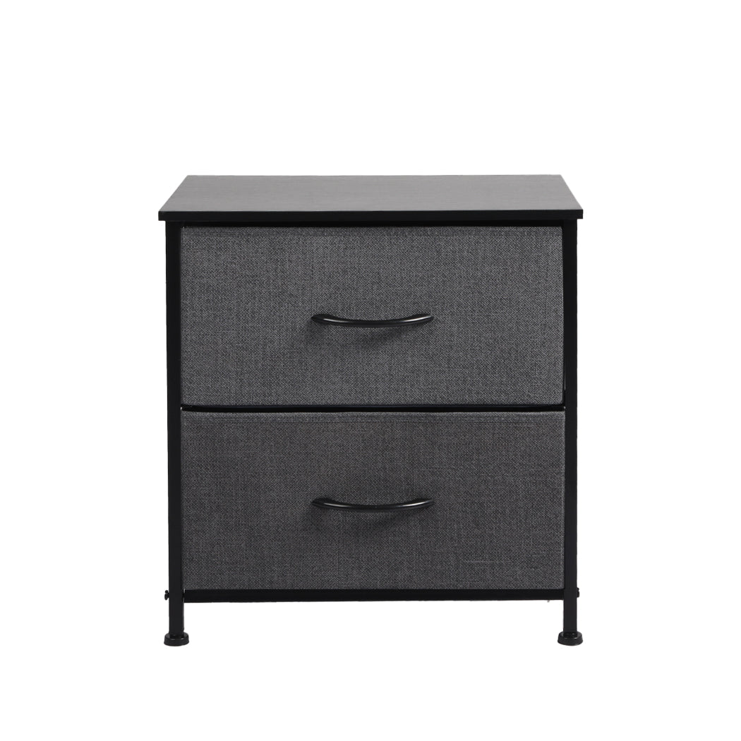 Storage Cabinet Chest of 2 Drawers Dark Grey | Grey colour