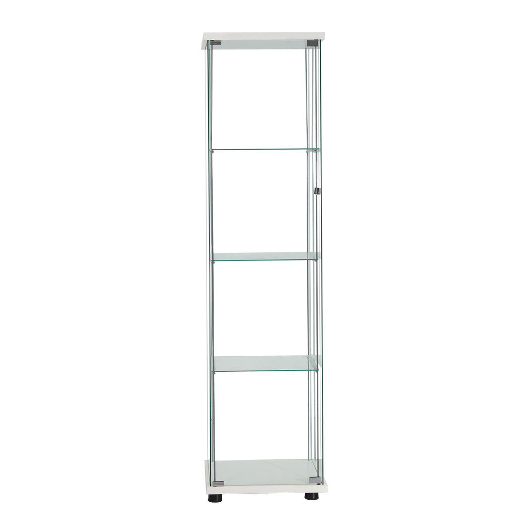 Functional Display Cabinet Tempered Glass White  Comfortable Design | Glass finish