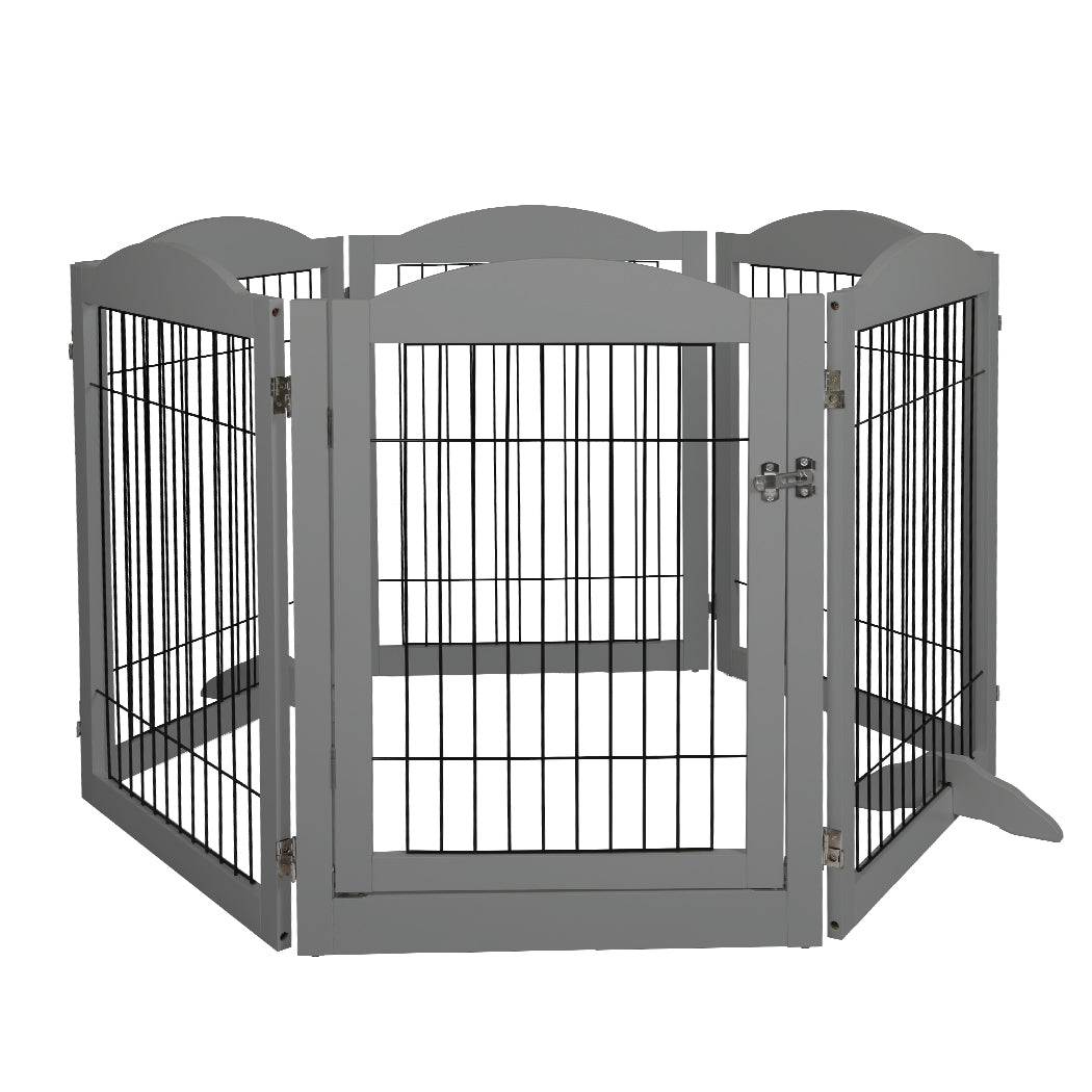 6 Panels Pet Dog Playpen Puppy Exercise Cage Enclosure Fence Indoor