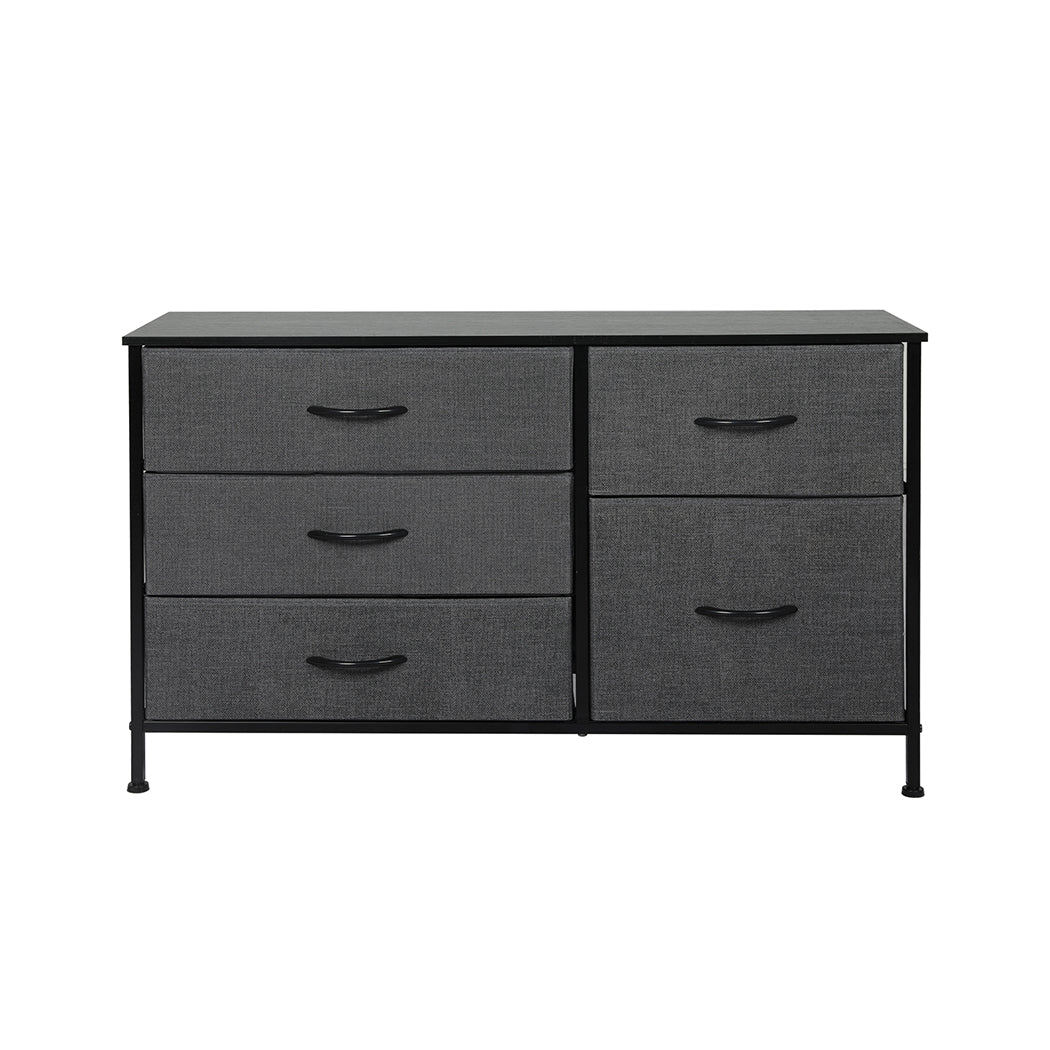 id4 - Modern Storage Cabinet Tower Chest Dark Grey  Premium Quality Build