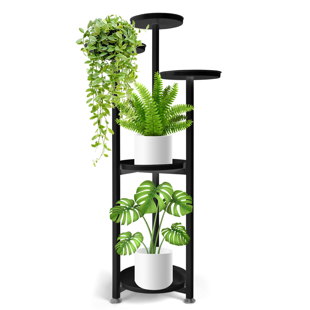 Large Plant Stand Indoor Outdoor Black Metal Flower Pot Display Rack