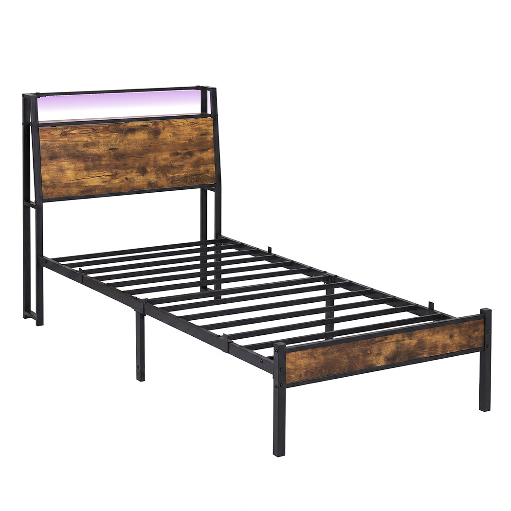 Single LED Bed Frame USB Charging Storage | Simpledeals