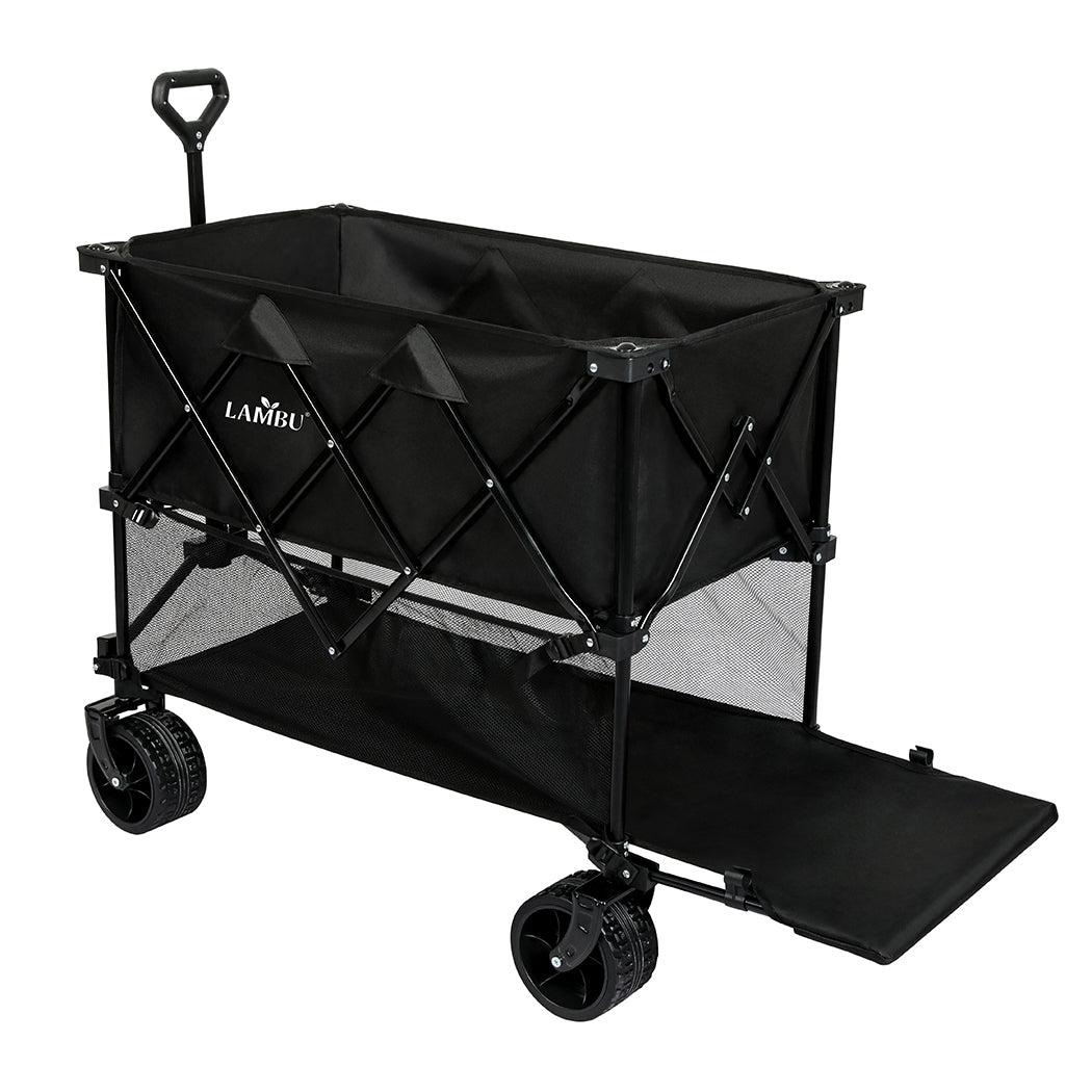 Folding Wagon Cart Double Layer 132x107x56.5cm