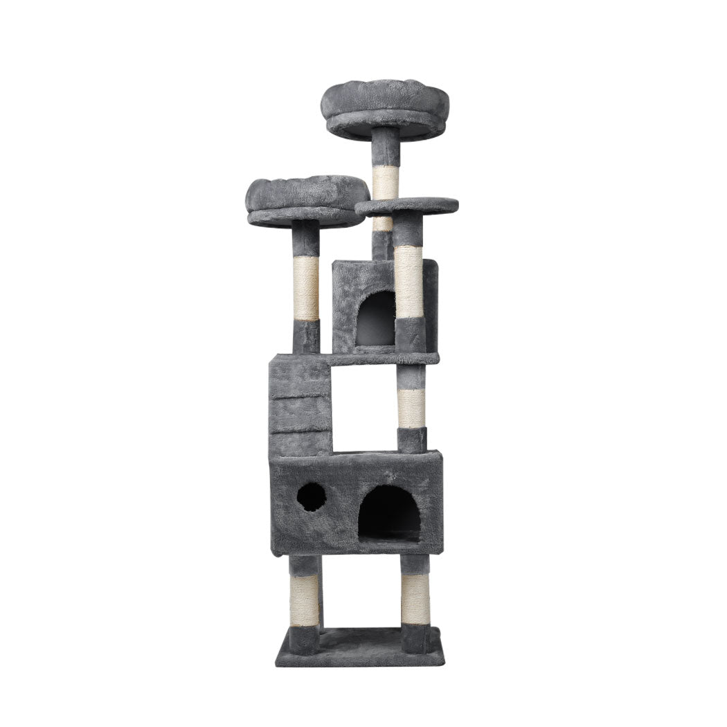 Cat Tree Scratching Post Grey 35x40x141cm