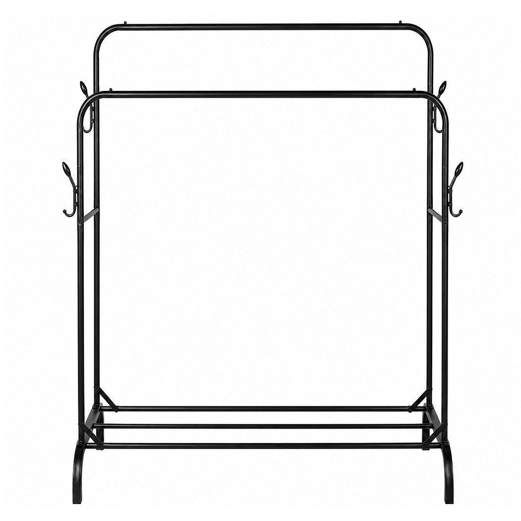 Heavy Duty Garment Rack Black Steel 118x54x145cm