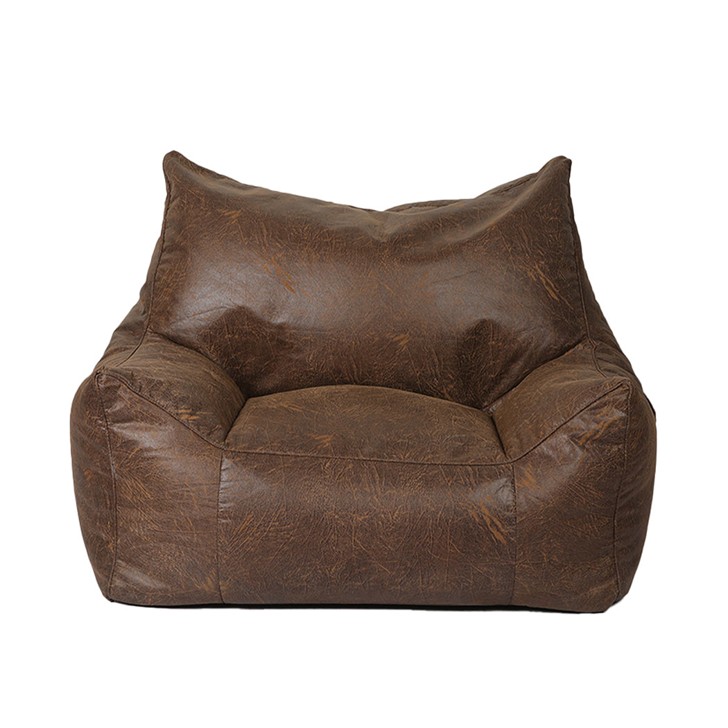 Portable Pu Leather Chair - Brown 90x80x75cm