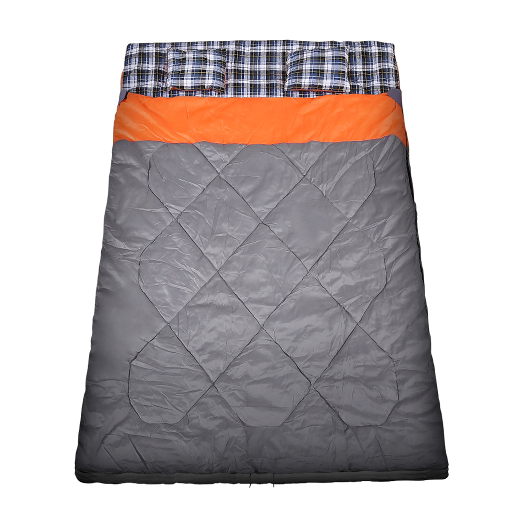 Double Sleeping Bag Outdoor Grey 25x40cm