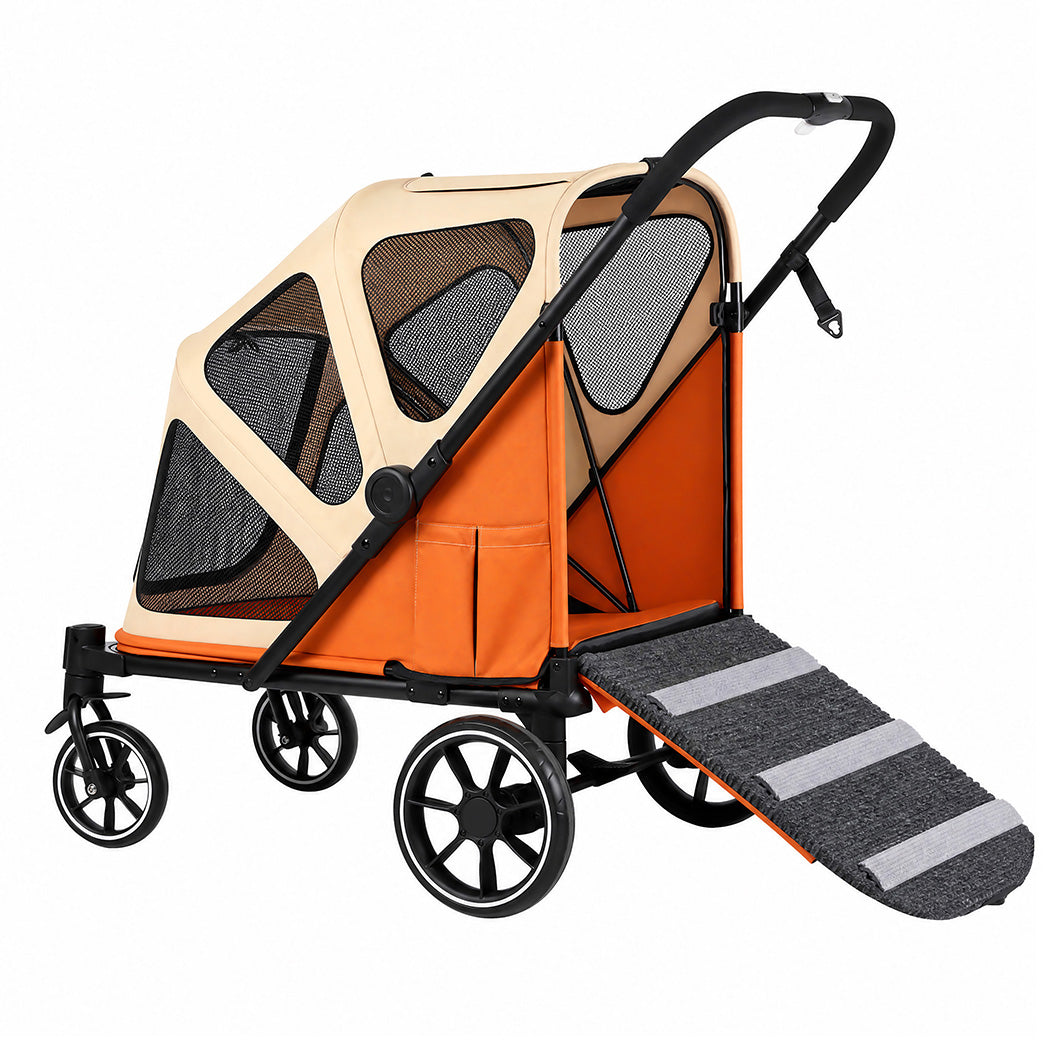 Pet Stroller Orange Foldable 16x26cm