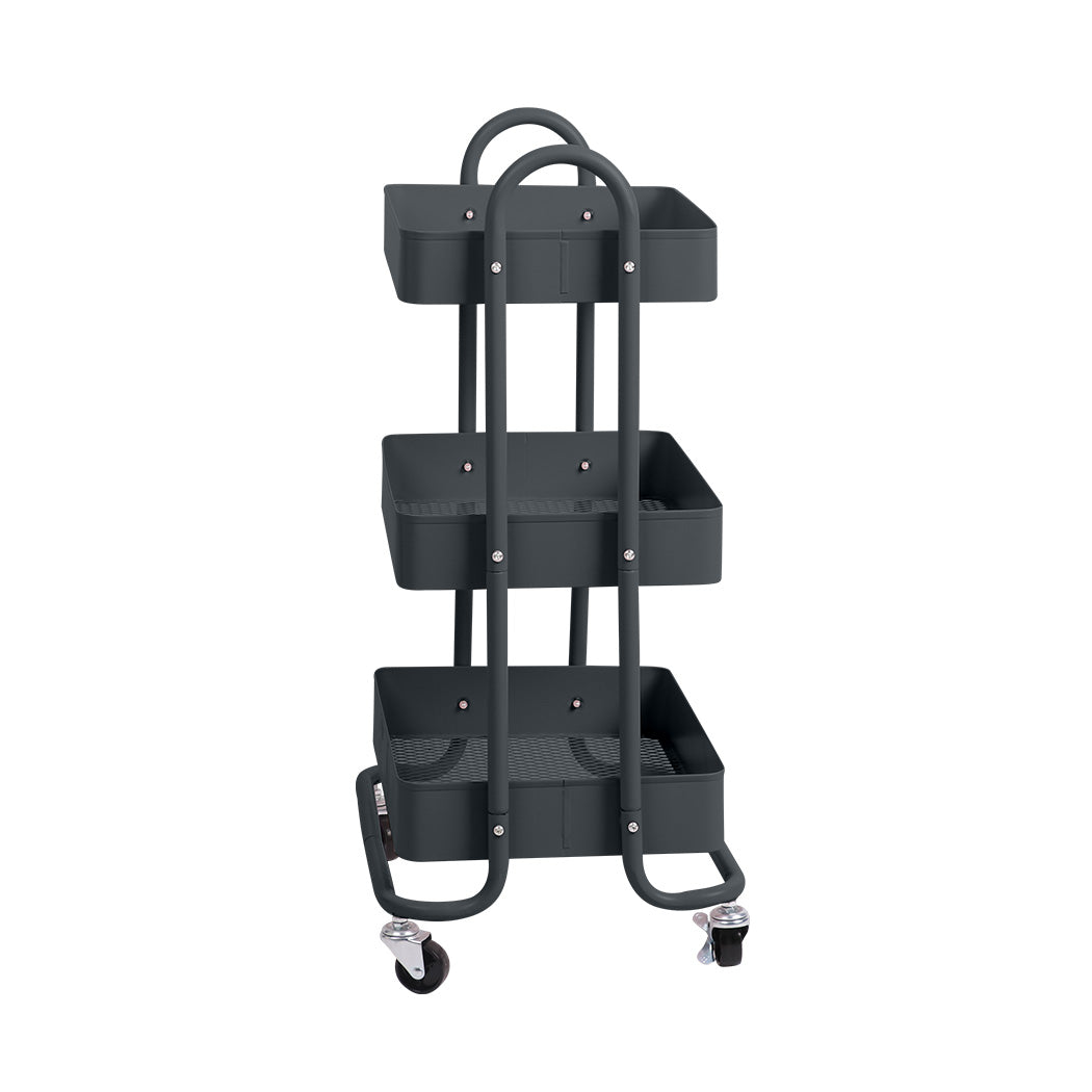 3 Tiers Kitchen Trolley Cart Grey | Grey colour