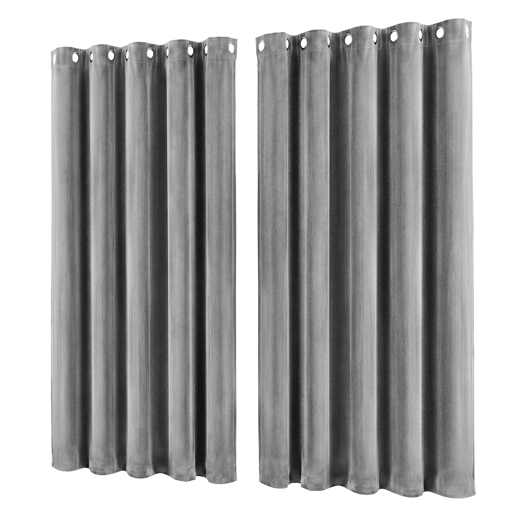 Velvet Blackout Curtains 2 Panel 132x213cm | Simpledeals