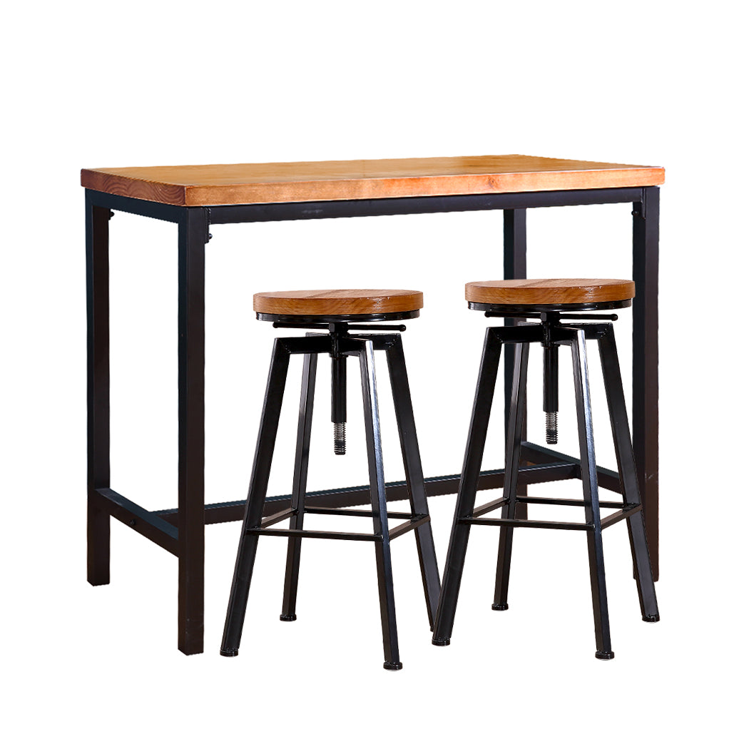3pcs Bar Table Barstools Industrial | 3Pcs