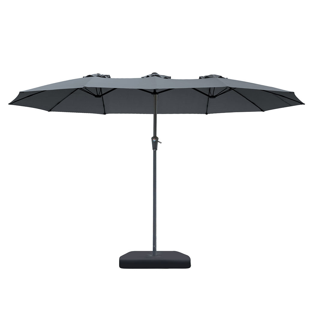 Double Sided Patio Umbrella Grey 400x200x222cm