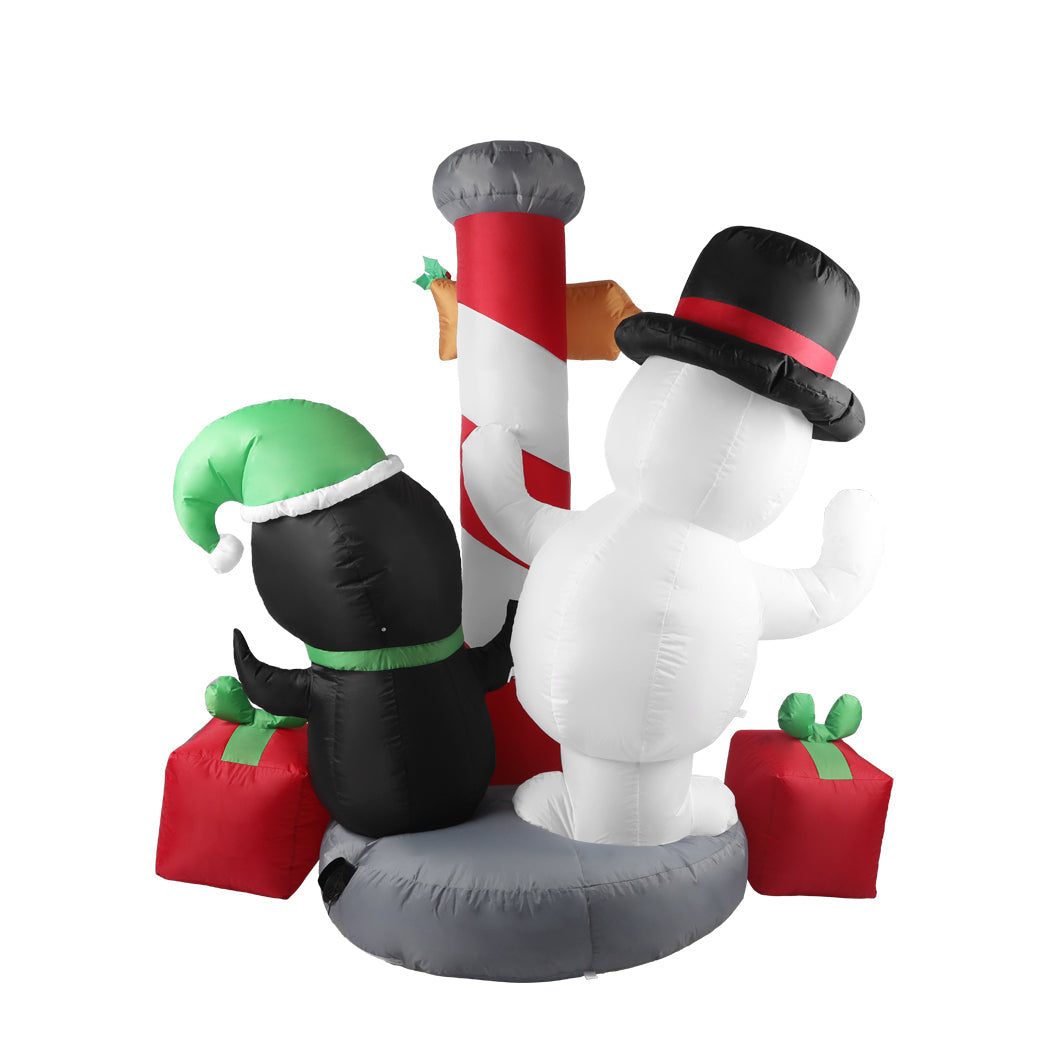 Welcome Led Lights Xmas - Inflatable Christmas Decor Pole