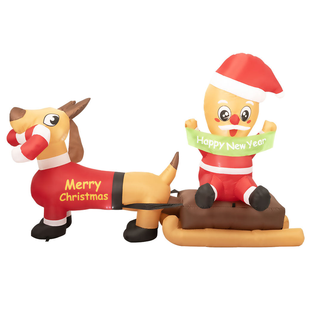 Dog Sleigh Led Lights - Christmas Inflatable 2.1M Xmas