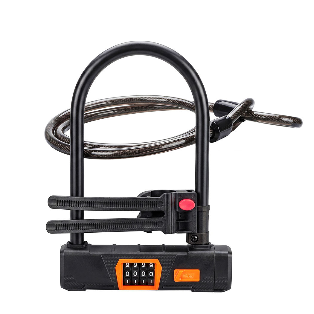 4-Digit Bike D Lock Security Cable Anti-Theft | Simpledeals