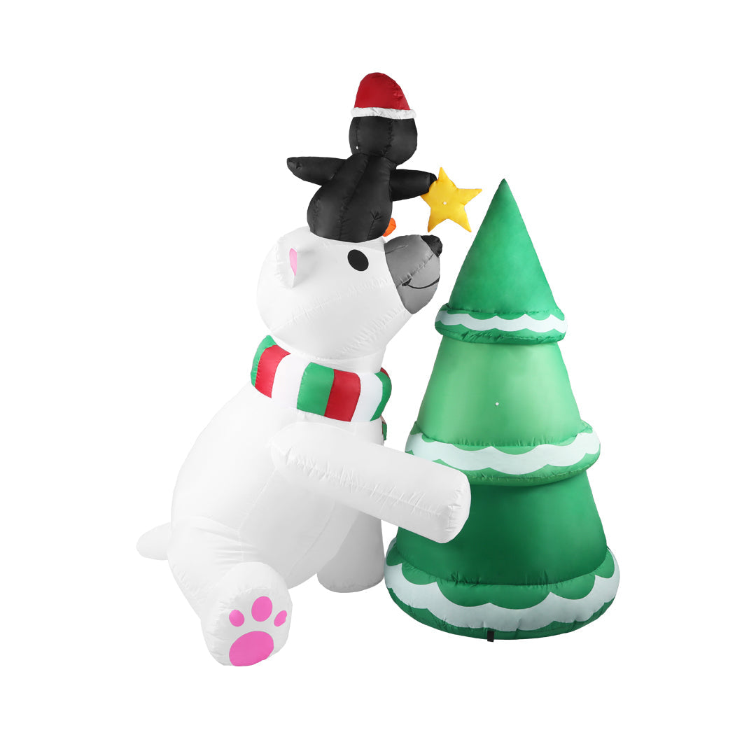 Bear Tree Led Lights - Inflatable Christmas Decor Polar