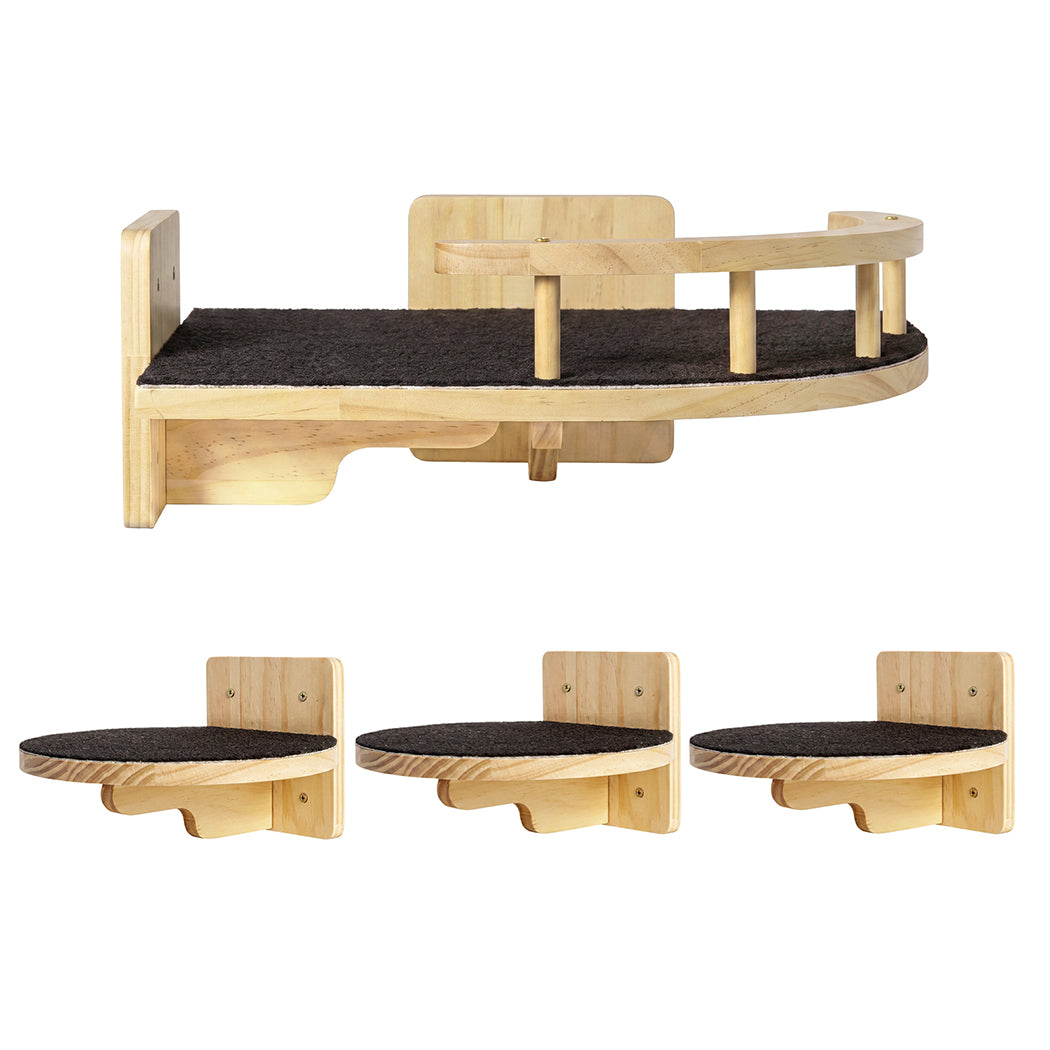 Corner Cat Shelf Natural Wood 22.5x19.3x1.8cm