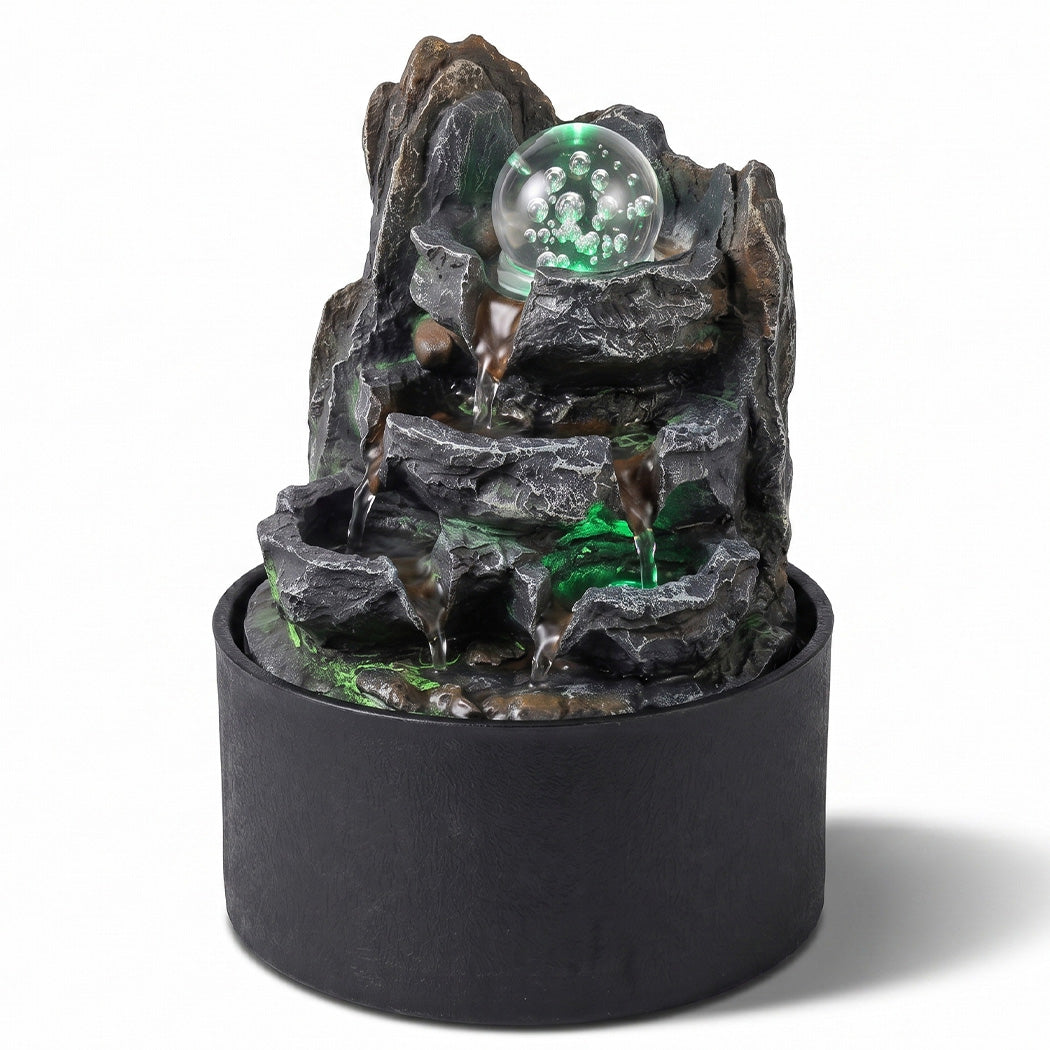 Tabletop Water Fountain LED Light 3 Flow Levels | Simpledeal
