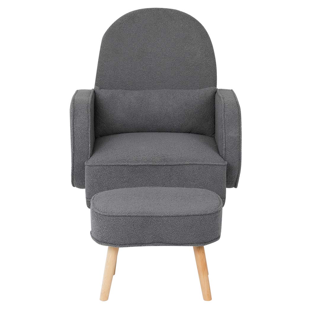 Elegant Fleece Rocking Chair with footstool  Space-Saving Design | id15&16