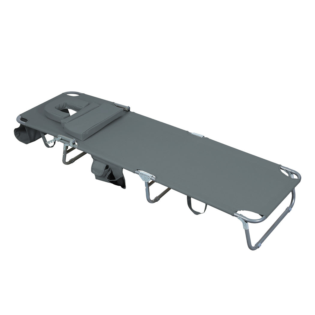 Foldable Beach Lounge Chair Grey 22x0.8cm