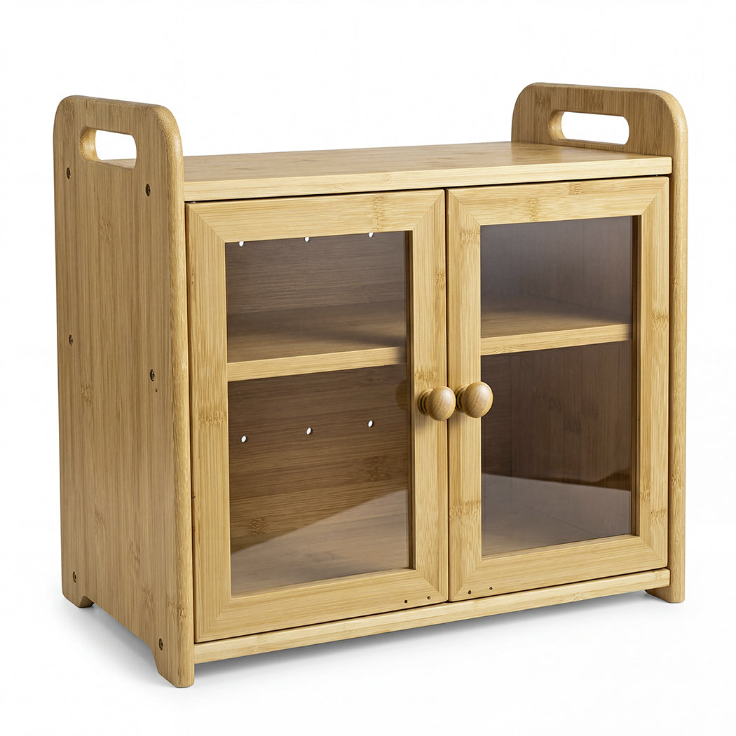 Bamboo Bread Bin 2 Tier 20L Kitchen Storage | Simpledeals
