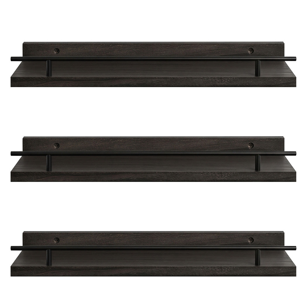 Floating Wall Shelves Set 3 Paulownia Wood | Simpledeals