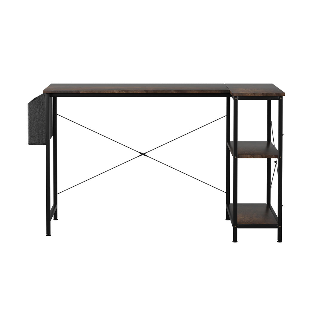 Functional L Shaped Computer Desk Corner Desk Brown  Wood Finish | Wood finish