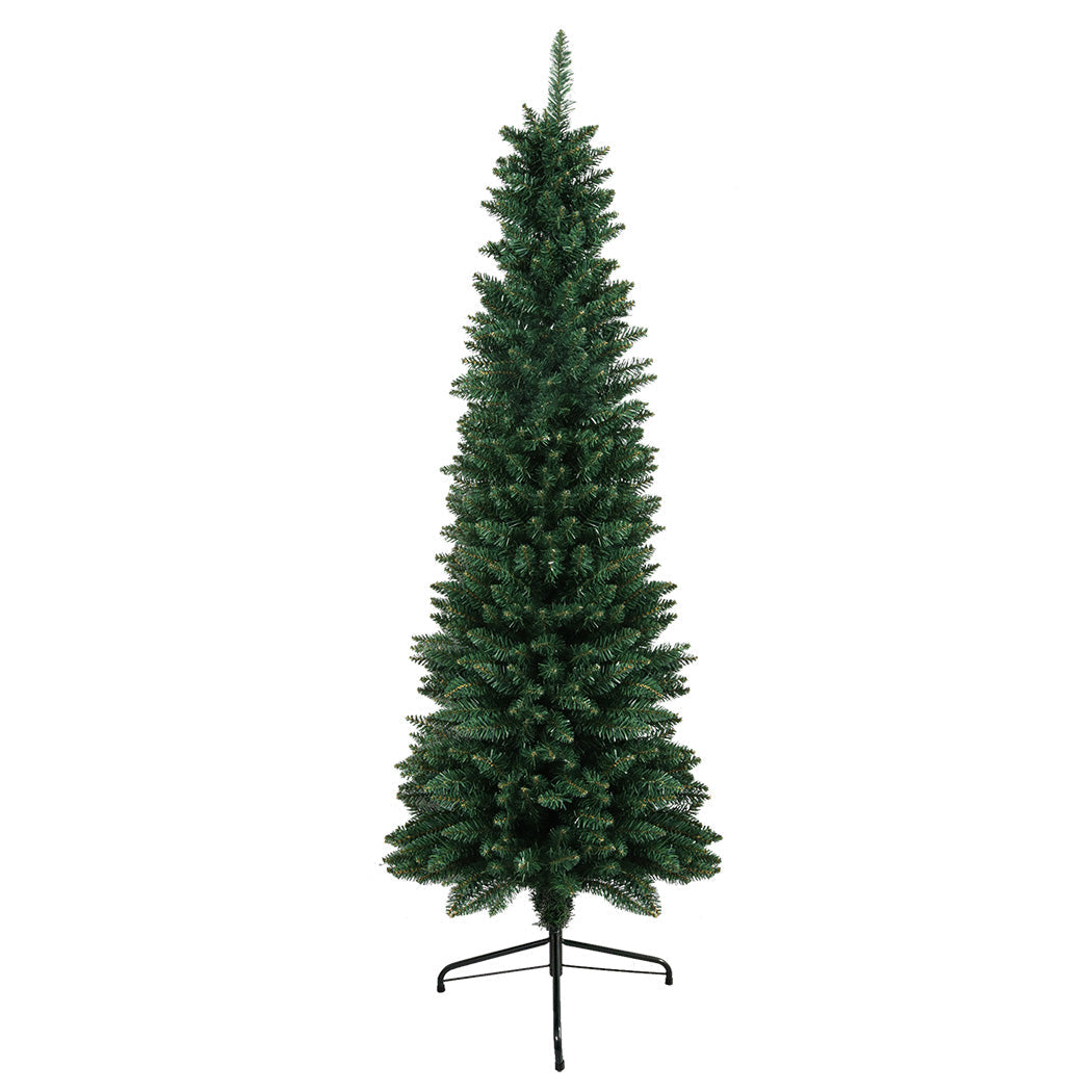 id4 - Compact 1.8M 600Tips Pencil Christmas Tree  Wood Finish Classic