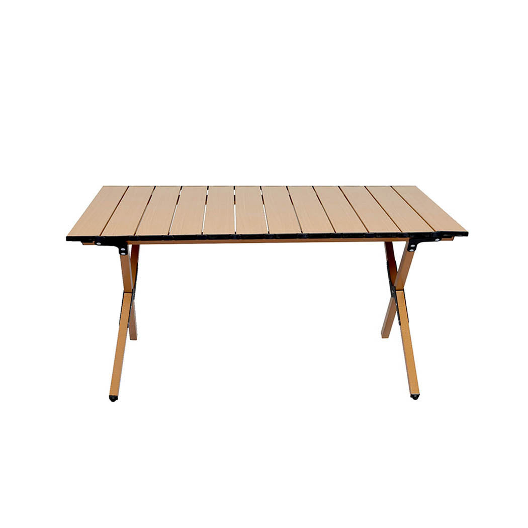 Folding Camping Table & Chair Set Oak Portable Outdoor Furniture