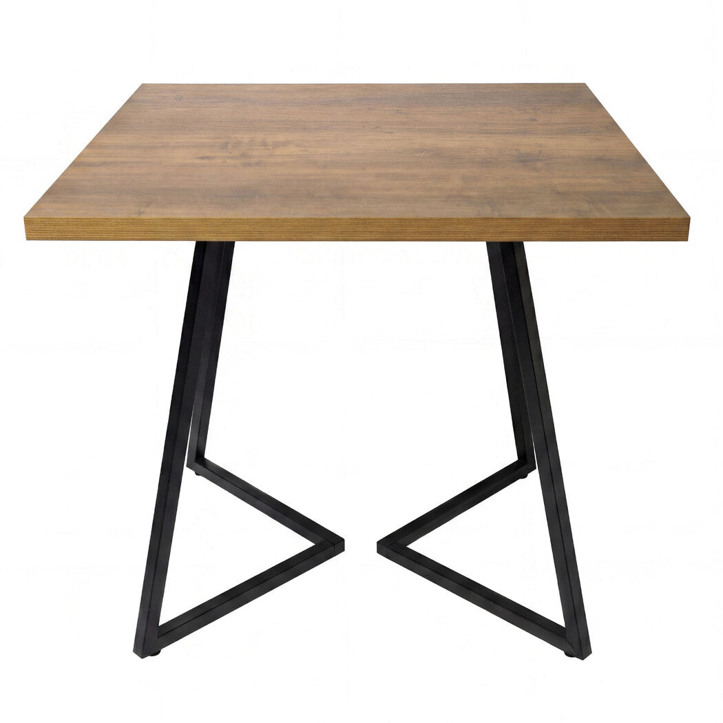 Square Dining Table Walnut Finish 80x80cm