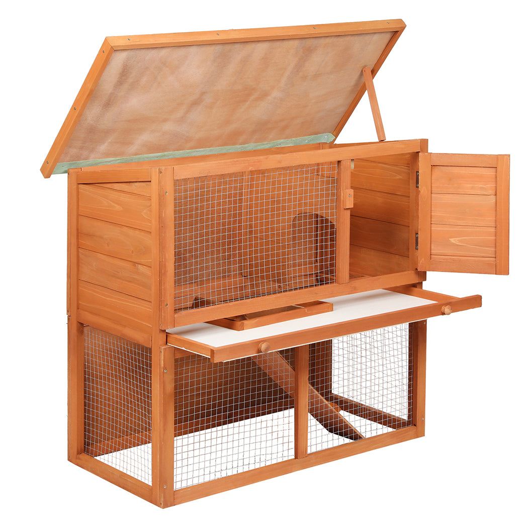 Rabbit Hutch Outdoor Brown 90x45x80cm