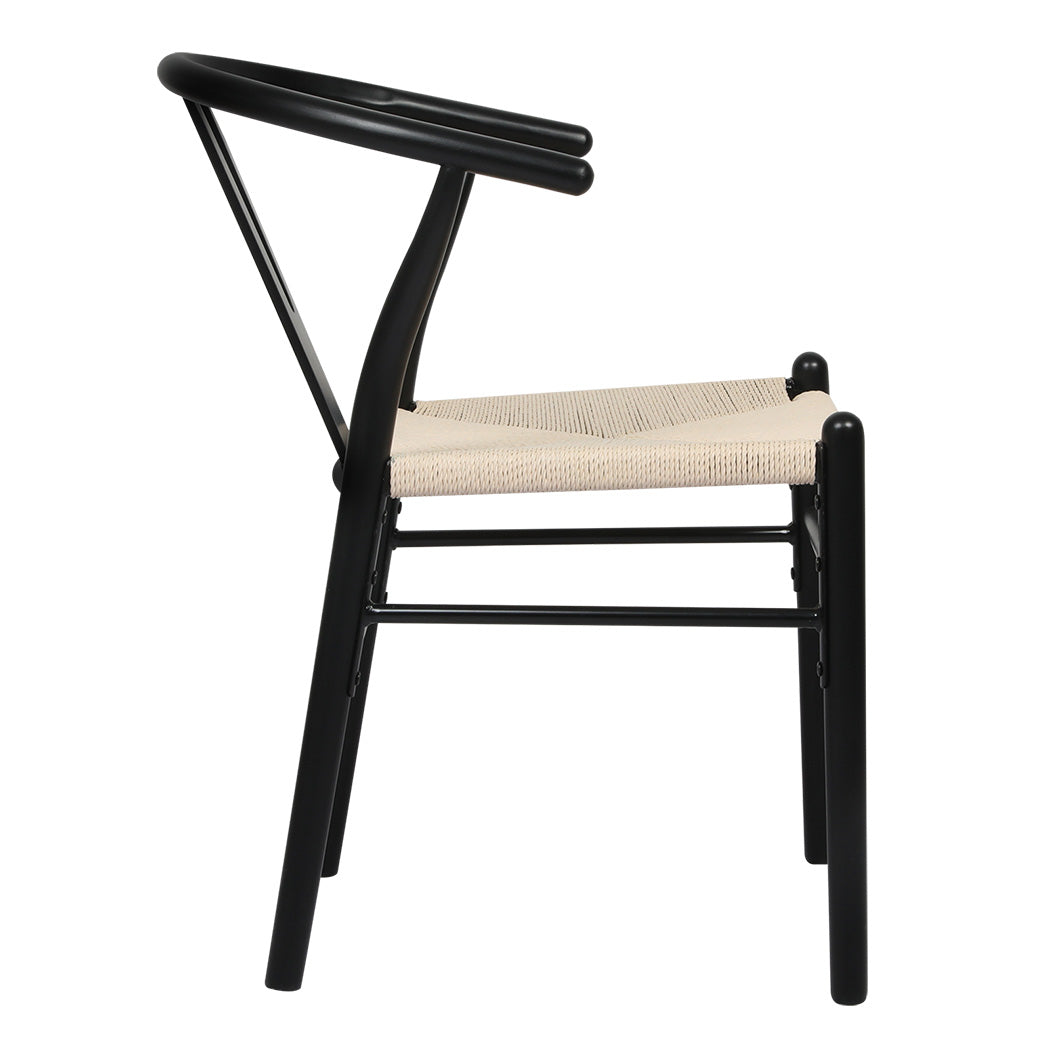 Luxury 4x Dining Chairs Wooden Hans Black  Wood Finish Classic