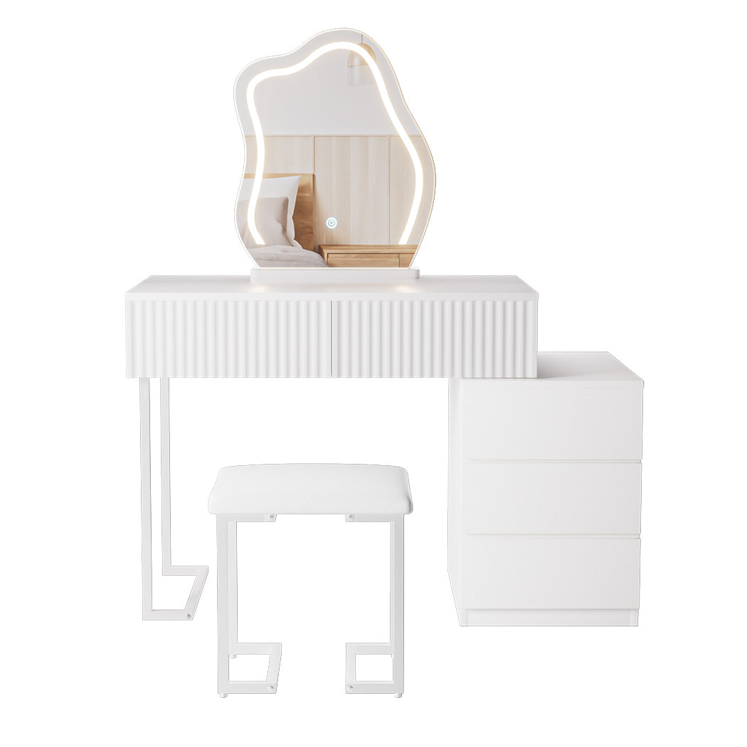 Versatile Dressing Table Stool Set with Mirror Led  Premium Quality | id13&14