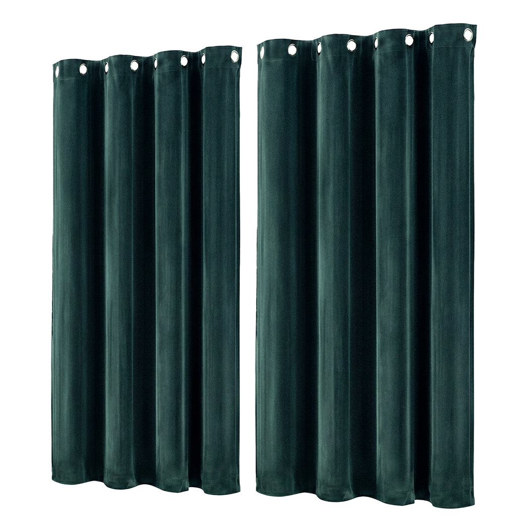 Green Velvet Blackout Curtains 2 Panels | Simpledeals